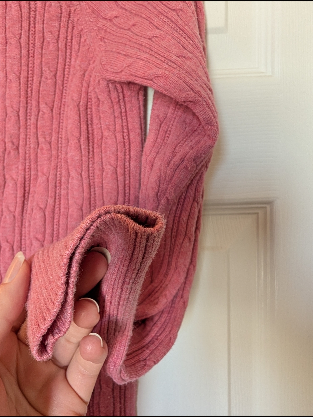 Sonoma Pink Cable Knit Button-Shoulder Sweater Sz S - Picture 4 of 5
